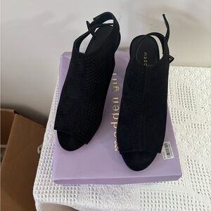 Madden Girl Black Peep-Toe Heels